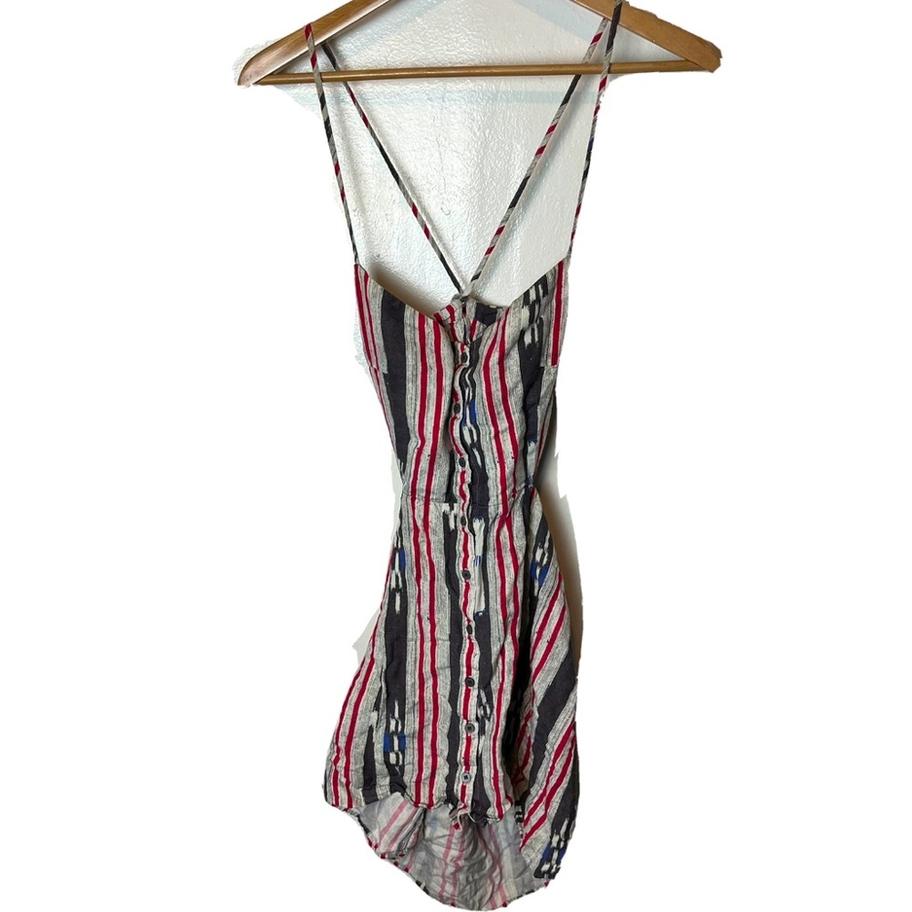 Dolce Vita Dress Boho Criss Cross Open Back Small Linen Blend Size Medium Gray